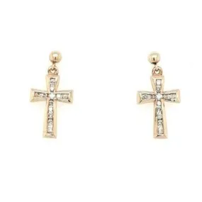 .33ct Diamond Cross 9ct Earrings