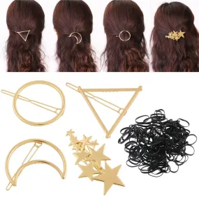 4pcs Minimalist Gold Geometric Metal Hairpins