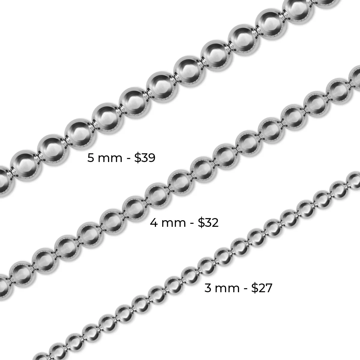 5 mm Ball 925 Sterling Silver Bracelet