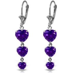 6 Carat 14K Solid White Gold Perspecyive Is A Friend Amethyst Earrings