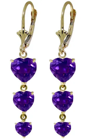 6 Carat 14K Solid White Gold Perspecyive Is A Friend Amethyst Earrings