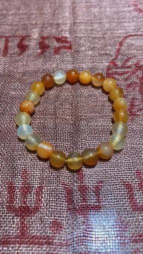 8MM Carnelian Bead Bracelet