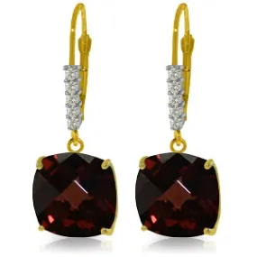 9.15 Carat 14K Solid Yellow Gold Perdita Garnet Diamond Earrings