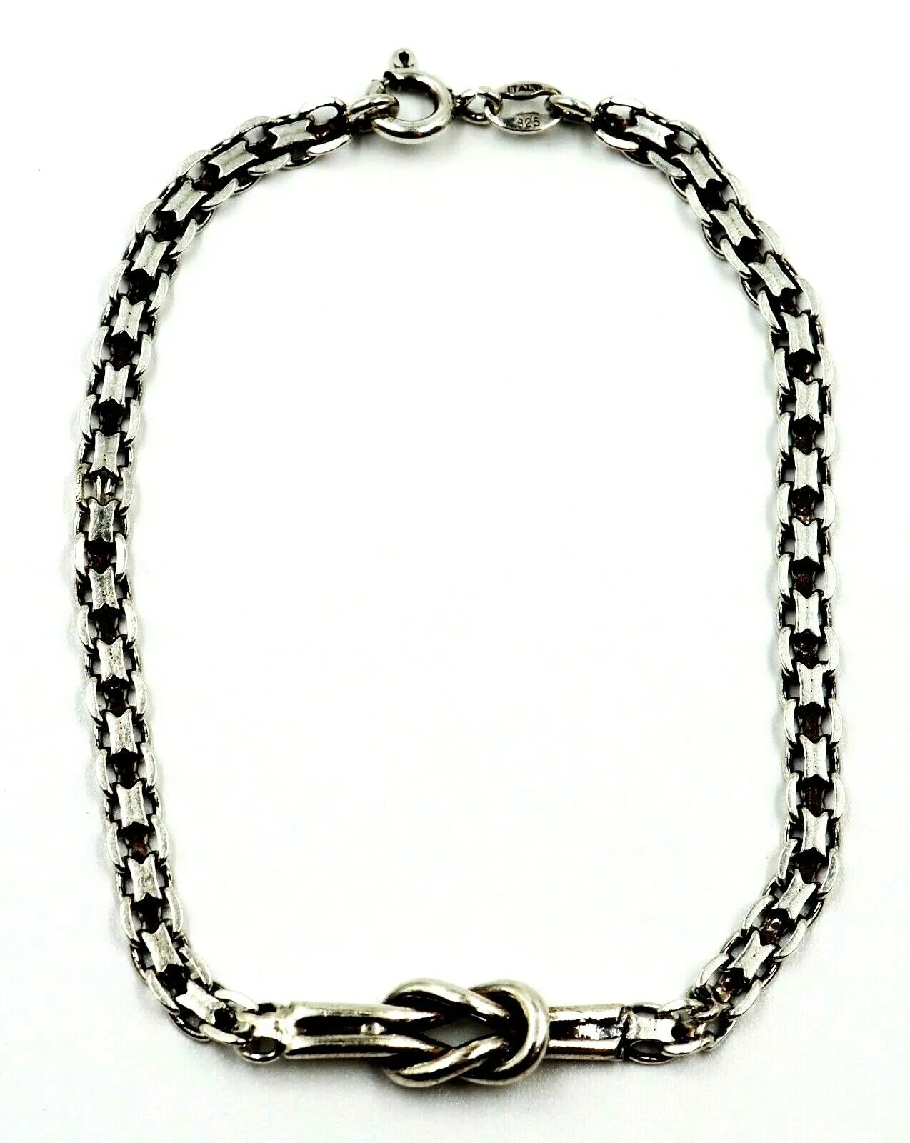 925 Sterling Silver Love Knot & Chain Bracelet