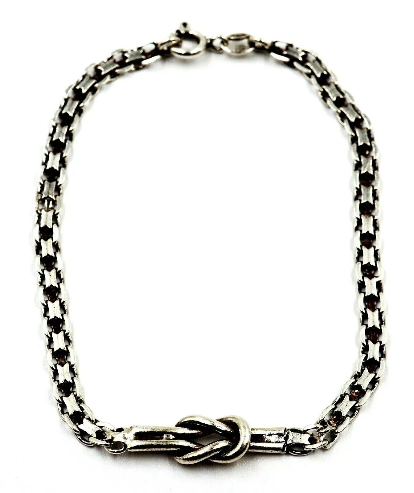 925 Sterling Silver Love Knot & Chain Bracelet