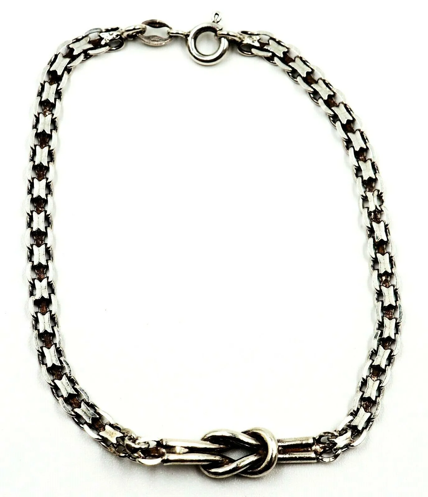 925 Sterling Silver Love Knot & Chain Bracelet