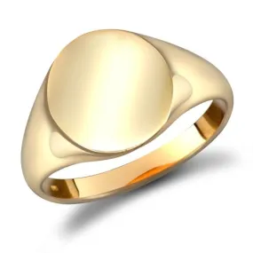 9ct Yellow Gold Oval Shaped Plain Signet Ring 6.0g