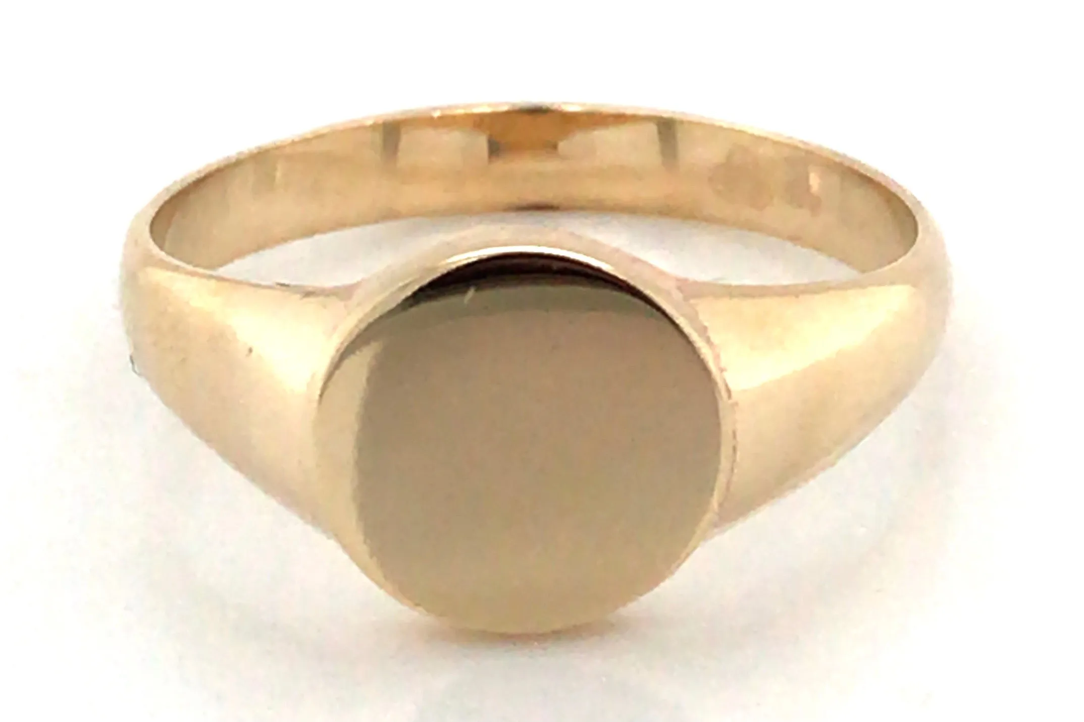 9ct Yellow Gold Plain 9.5mm Round Signet Ring