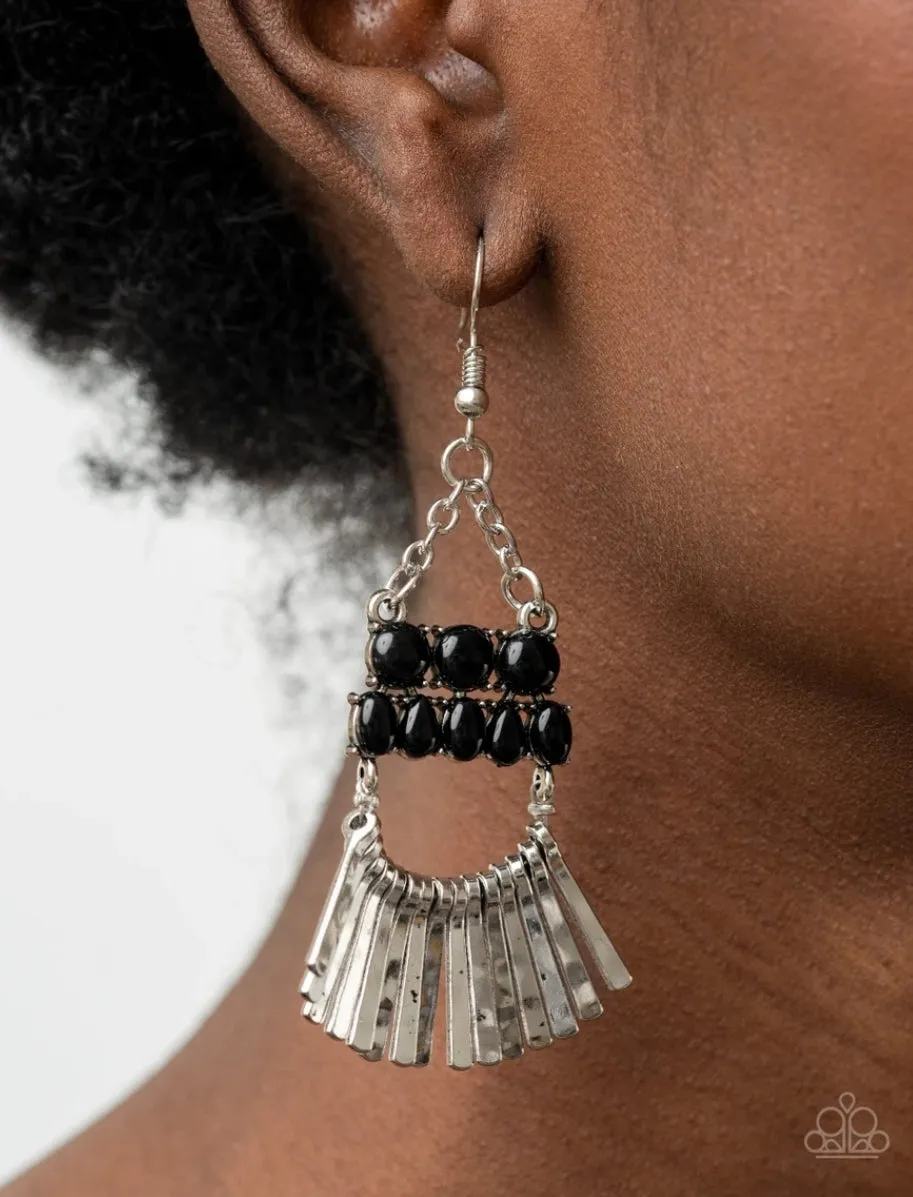 A FLARE For Fierceness - Black Earrings - Paparazzi Accessories