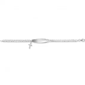 Acotis Silver Baby's Cross ID Bracelet G2341