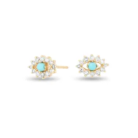 Adina - Turquoise   Diamond Evil Eye Posts