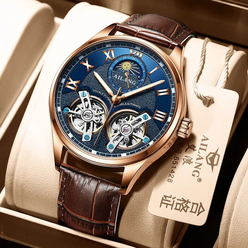 Ailang Original Design Double Flywheel Automatic Mechanical Watch