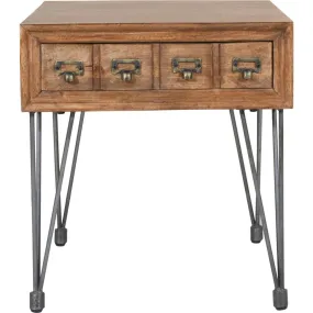 American Vintage End Table - Medium Brown