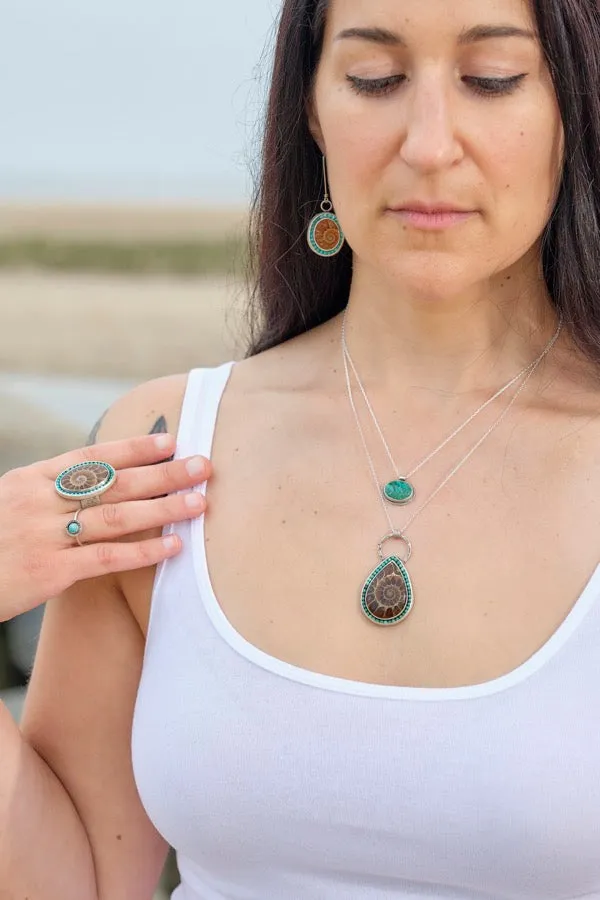 Ammonite And Turquoise Aurora Necklace