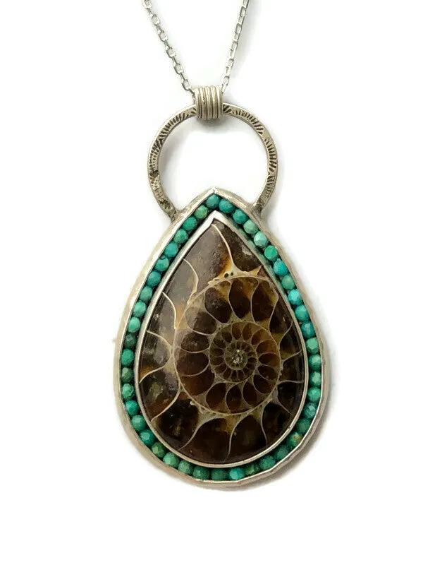 Ammonite And Turquoise Aurora Necklace