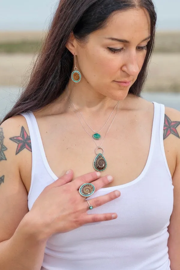 Ammonite And Turquoise Aurora Necklace