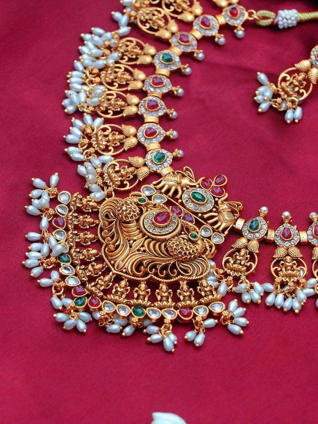 Antique Lakshmi Necklace Temple Jewellery Set