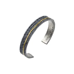 Apostolos Men's Gold and Silver Cuff Bracelet