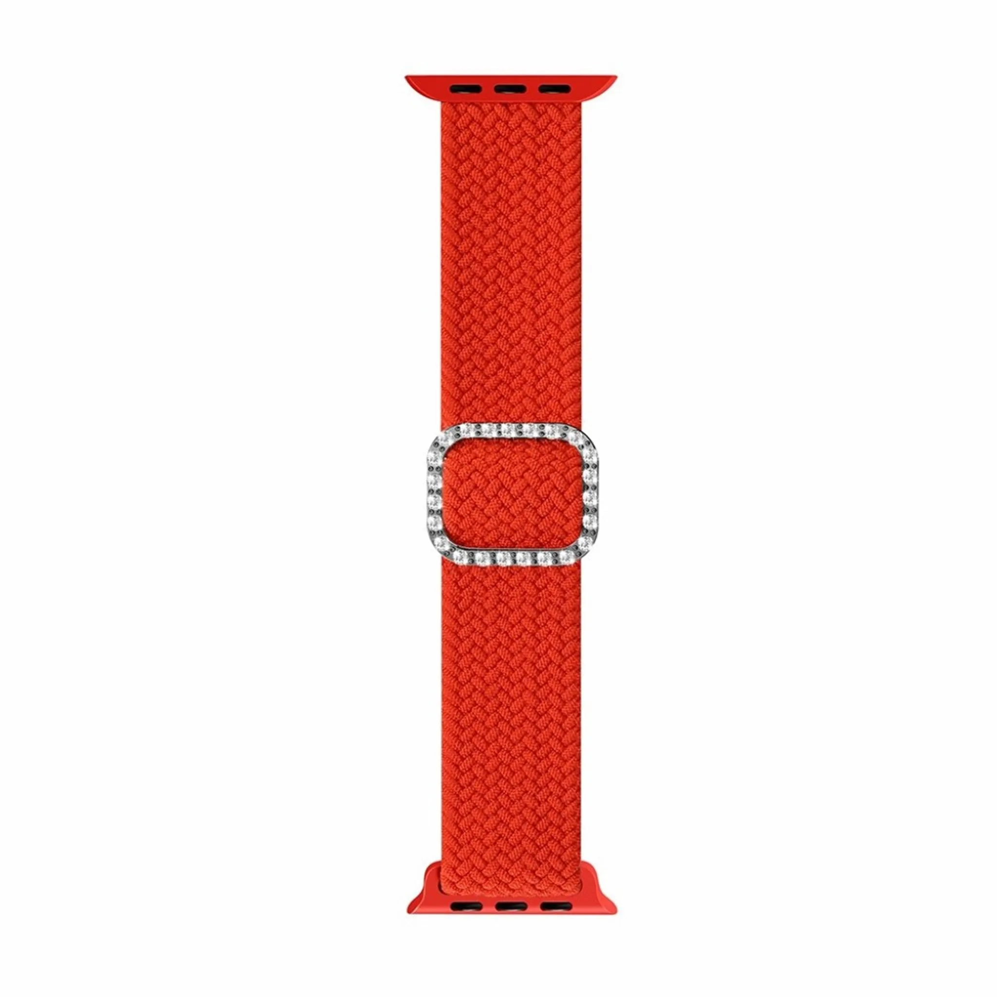 Apple Watch 40mm nylon watch strap in rhinestone buckle - Orange Red