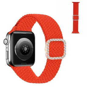 Apple Watch 40mm nylon watch strap in rhinestone buckle - Orange Red