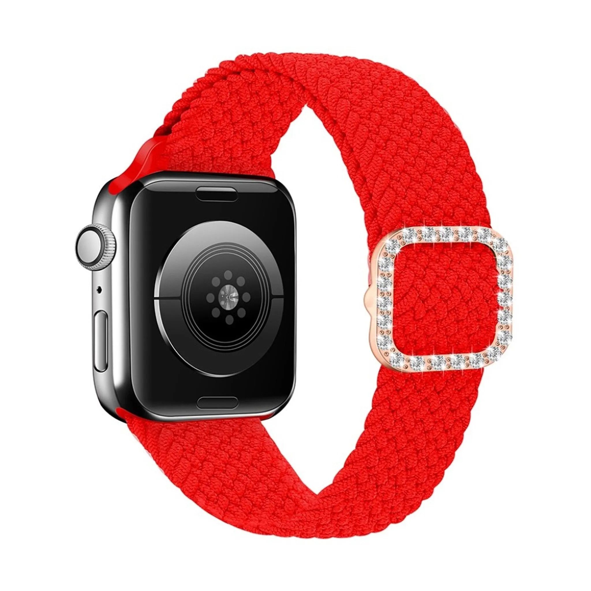 Apple Watch 40mm nylon watch strap in rhinestone buckle - Red