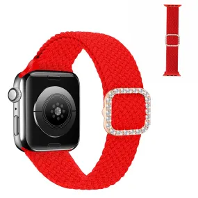 Apple Watch 40mm nylon watch strap in rhinestone buckle - Red