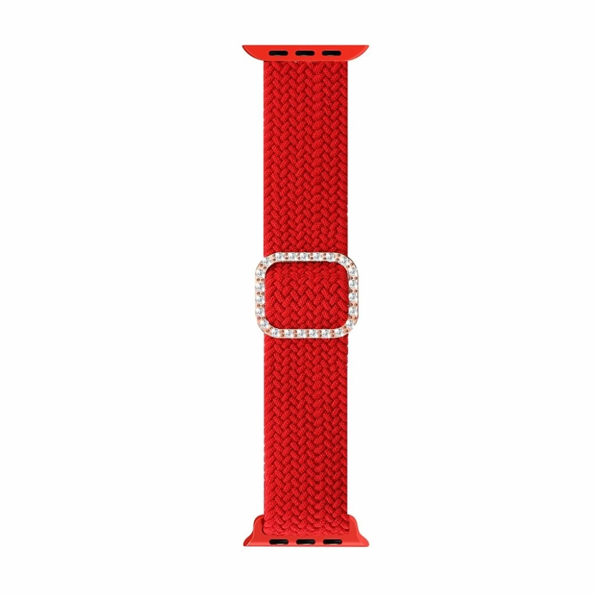 Apple Watch 40mm nylon watch strap in rhinestone buckle - Red