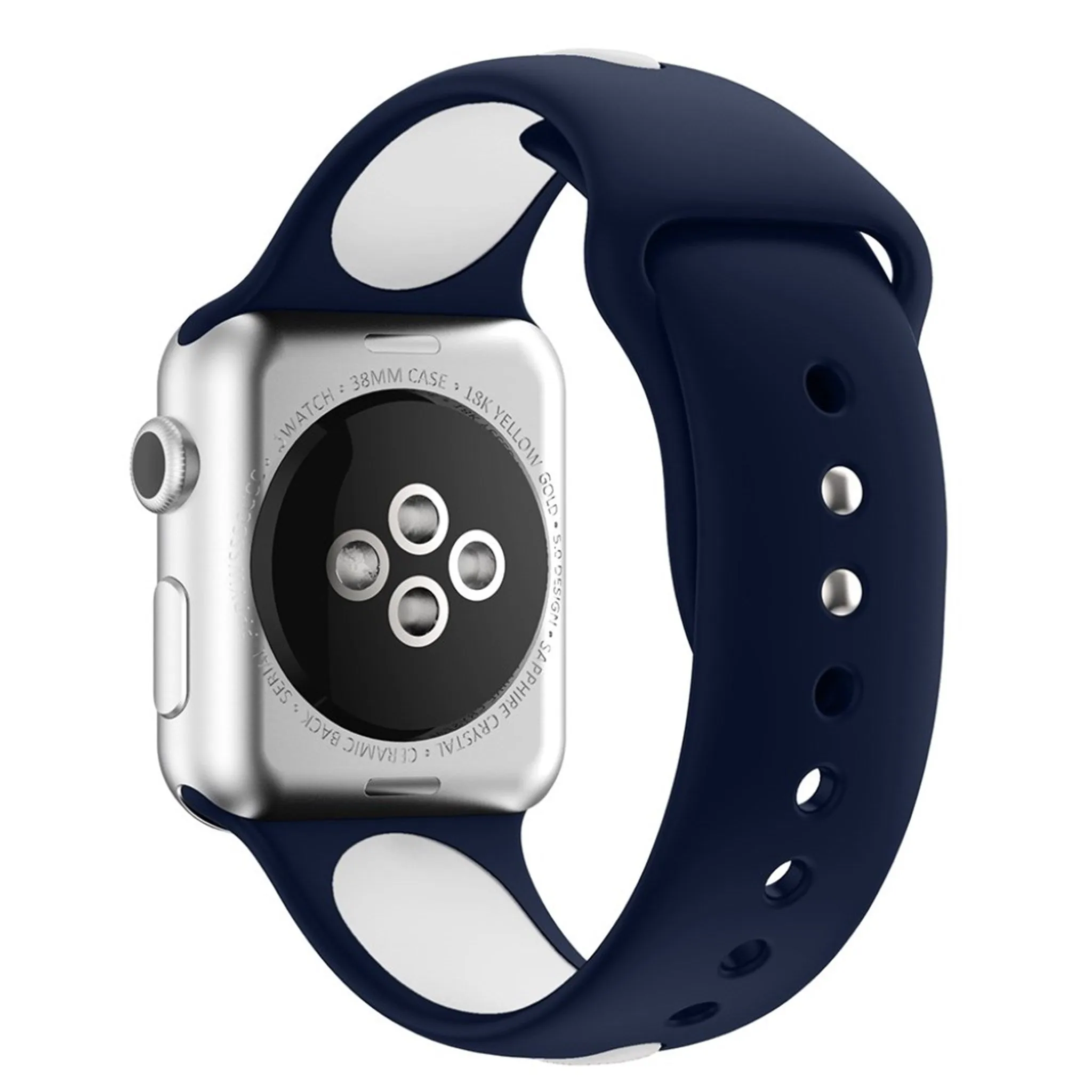 Apple Watch 42mm two-tone soft silicone watchband - Blue   White