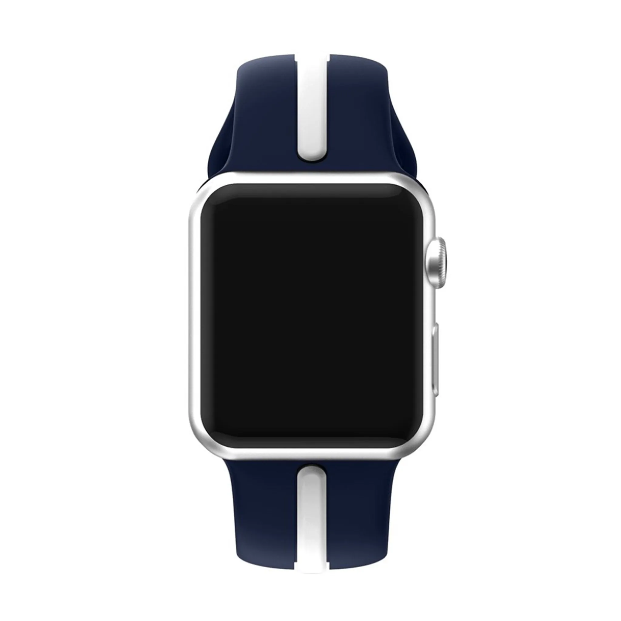 Apple Watch 42mm two-tone soft silicone watchband - Blue   White