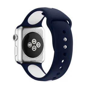 Apple Watch 42mm two-tone soft silicone watchband - Blue   White