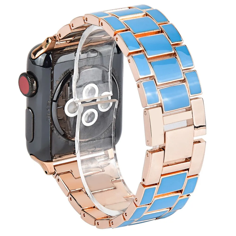 Apple Watch (45mm) 3 bead fashionable watch strap - Blue / Gold