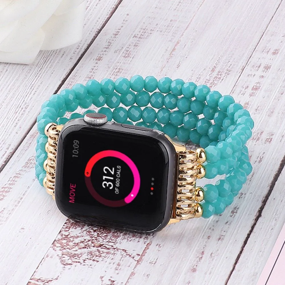 Apple Watch (45mm) 4 row blue crystal watch strap - Blue