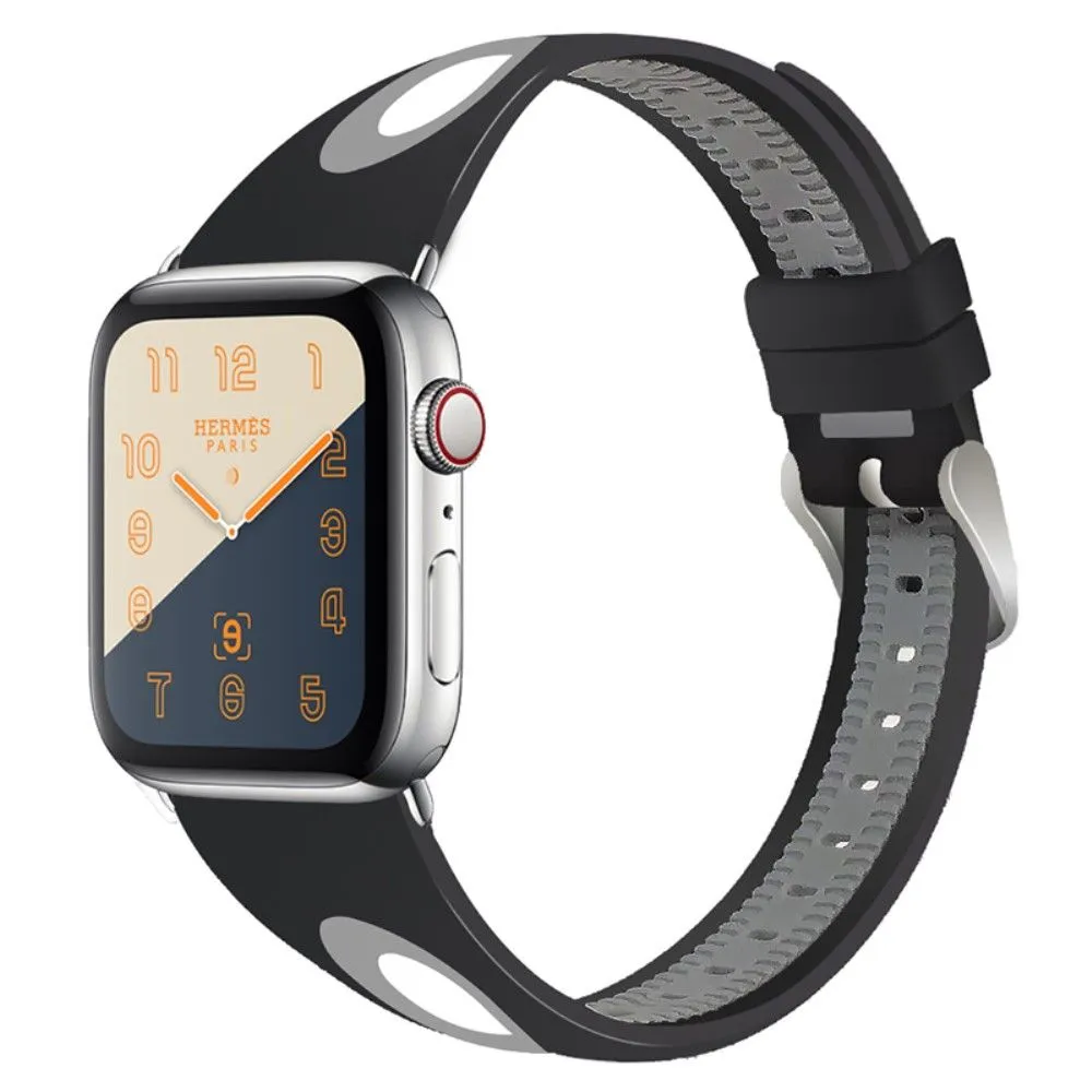 Apple Watch (45mm) bi-color silicone watch strap - Black / Grey