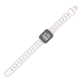 Apple Watch Series 4 44mm dots design silicone watch band - White / Pink