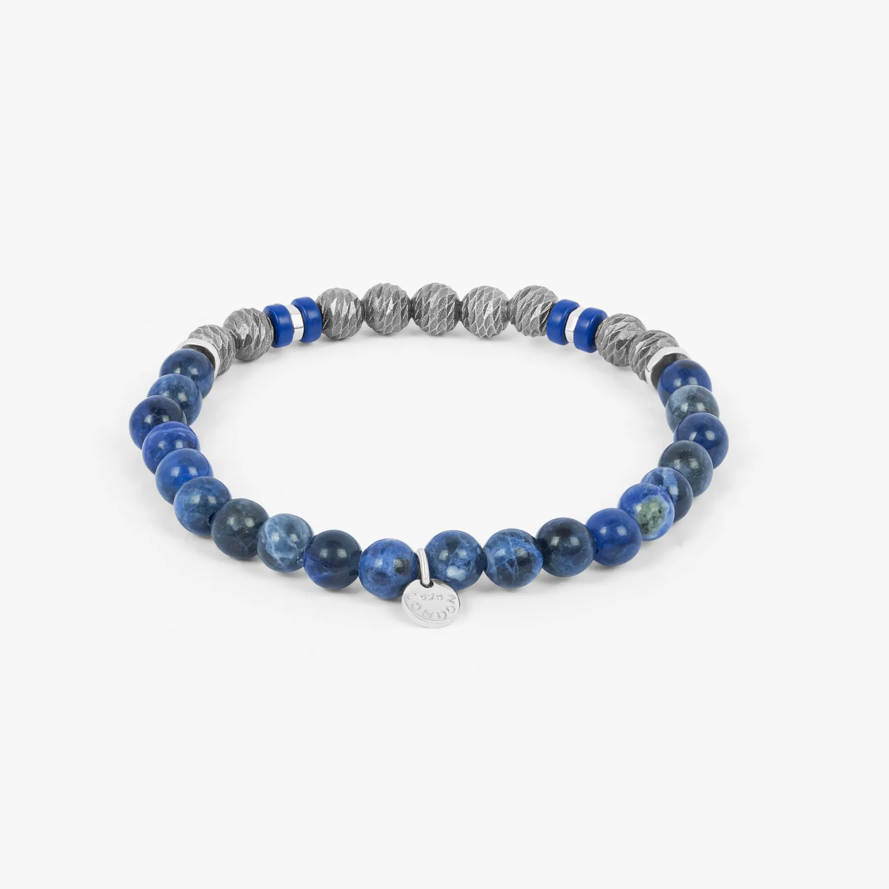 Argento Graffiato bracelet with sodalite in rhodium-plated sterling silver