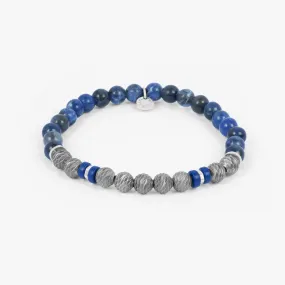 Argento Graffiato bracelet with sodalite in rhodium-plated sterling silver