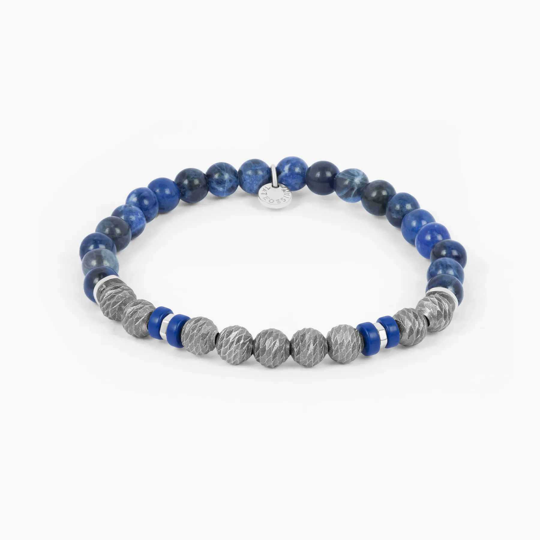 Argento Graffiato bracelet with sodalite in rhodium-plated sterling silver