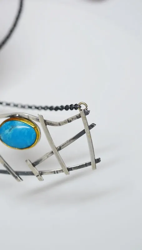 Art Deco Sterling Turquoise Necklace