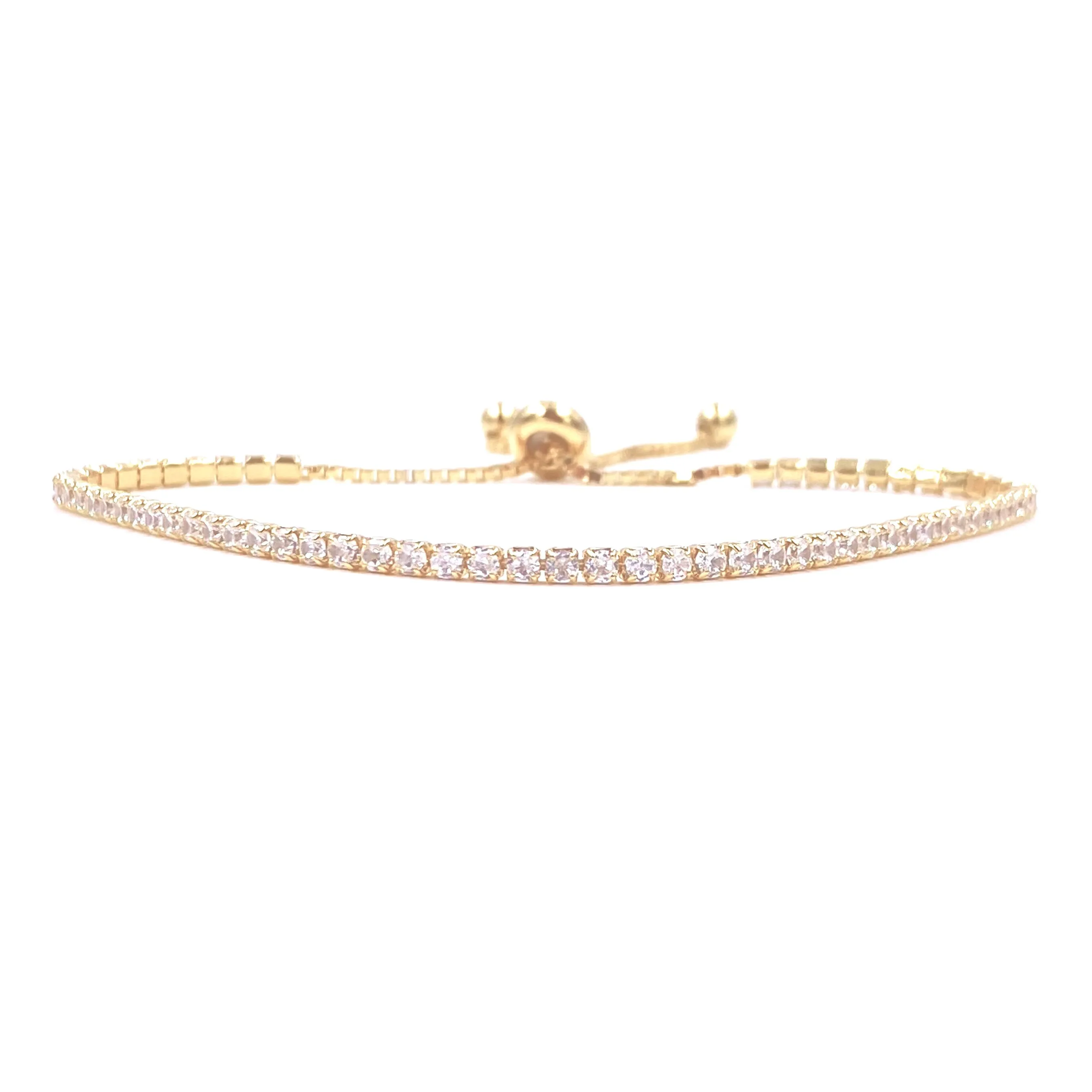 Ashley Gold Sterling Silver Adjustable Toggle Tennis Bracelet