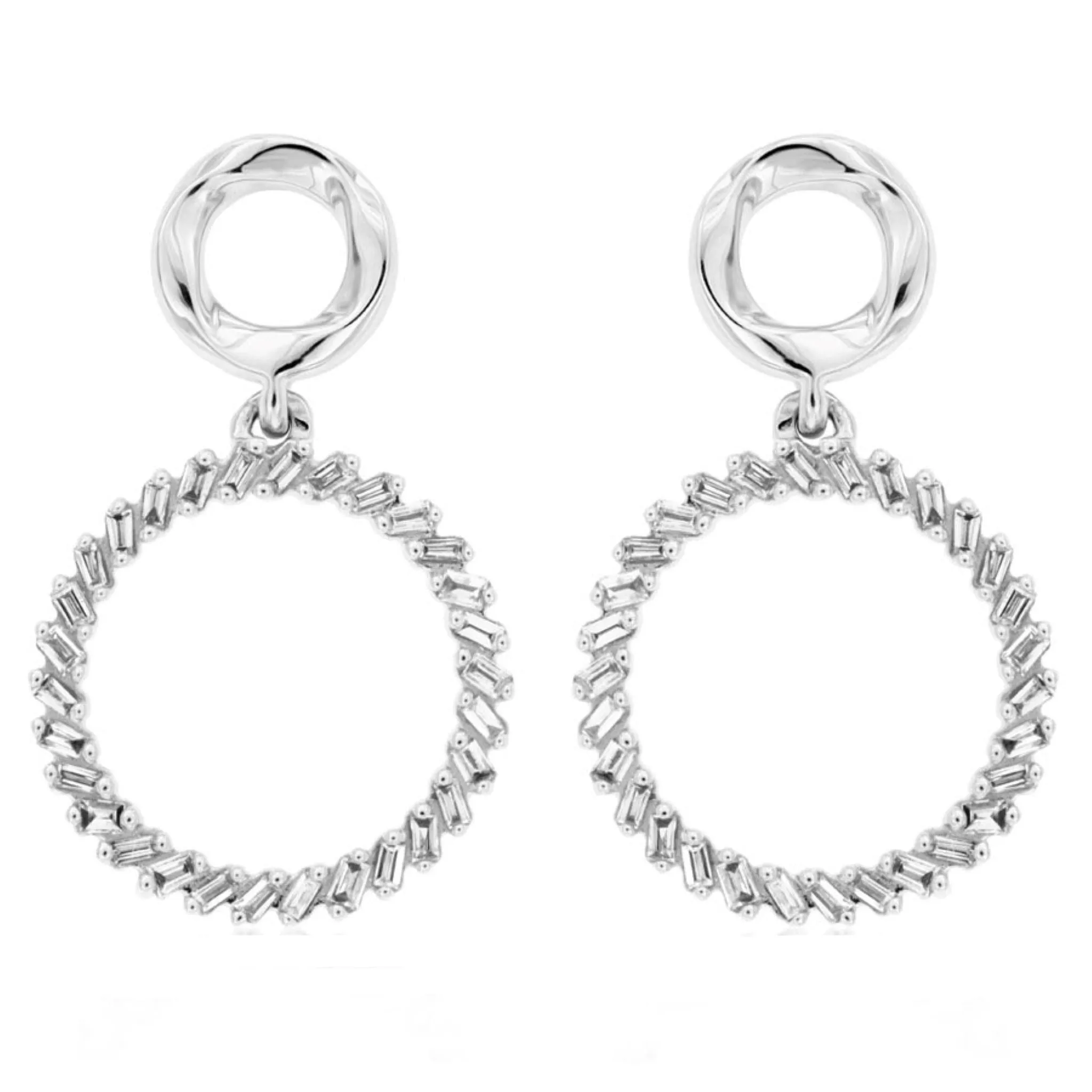 Baguette Diamond Hoop Earrings