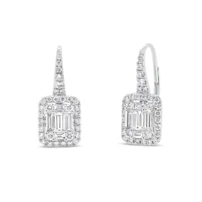 Baguette Diamond Lever-Back Earrings