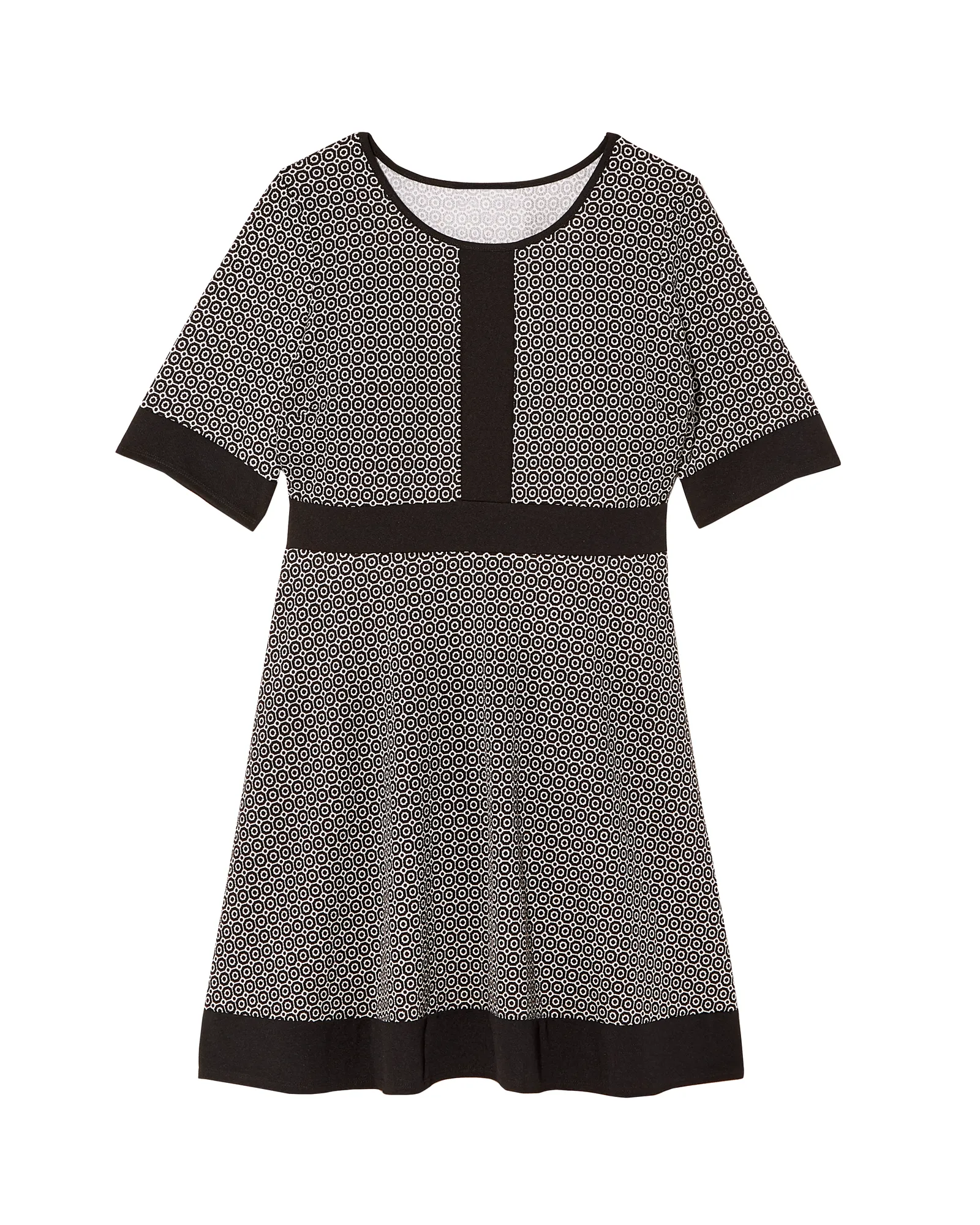 Bandama Short Sleeve Solid Banded Dress | Charcoal Grey / Black