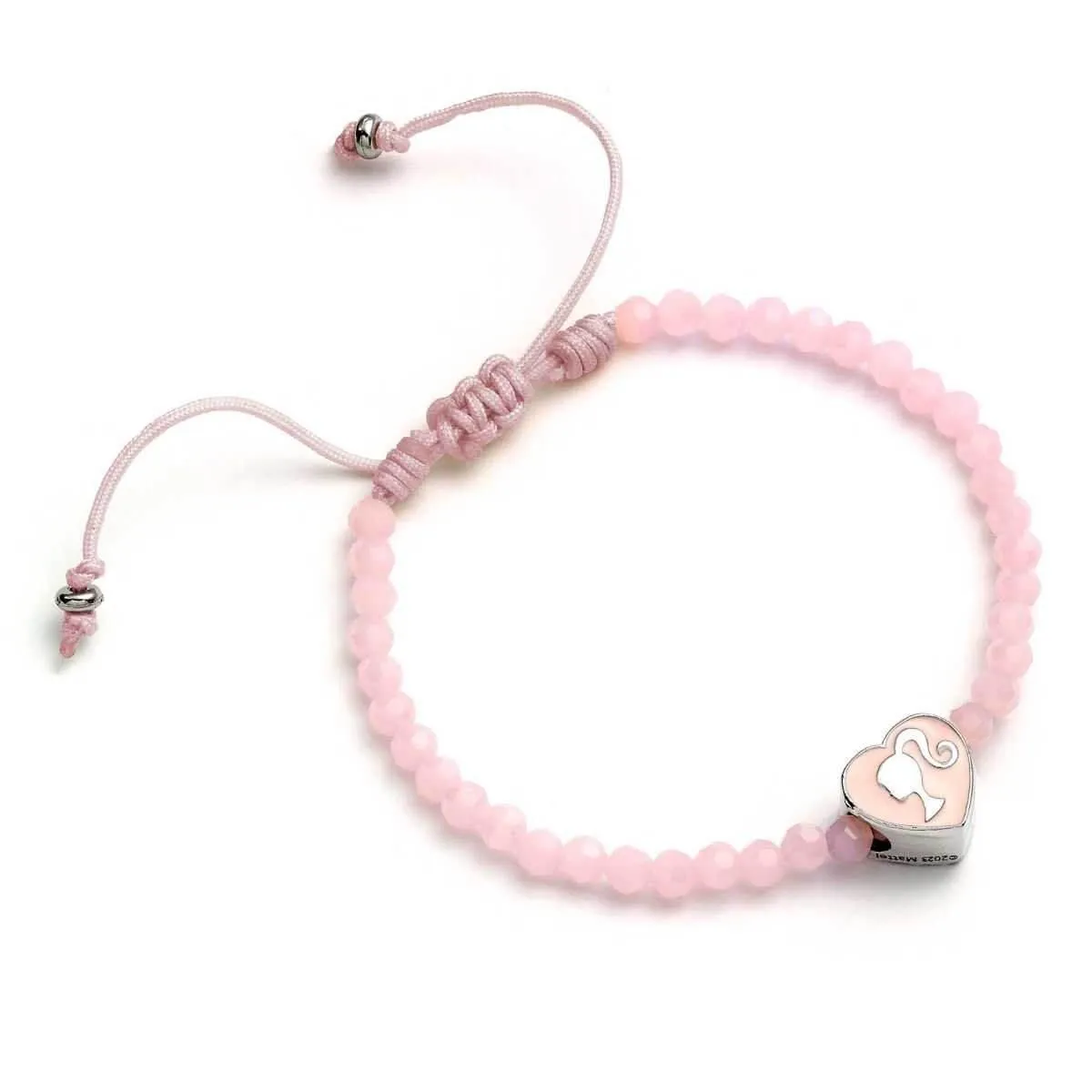 Barbie™️ Pink Bead Friendship Bracelet with Heart Shaped Bead - Barbie x Carat Shop