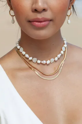 Baroque Pearl Scallop & Puka Shell Necklace - Keao