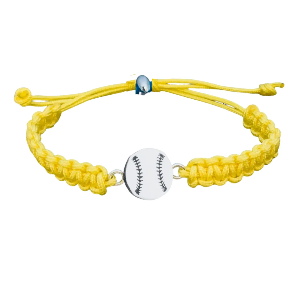 Baseball Stainless Steel Rope Bracelet - Pick Color