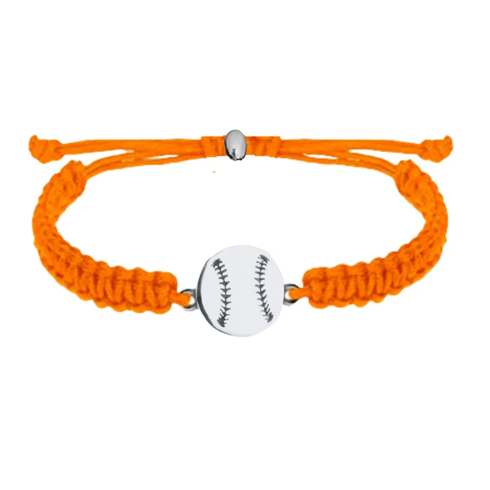 Baseball Stainless Steel Rope Bracelet - Pick Color