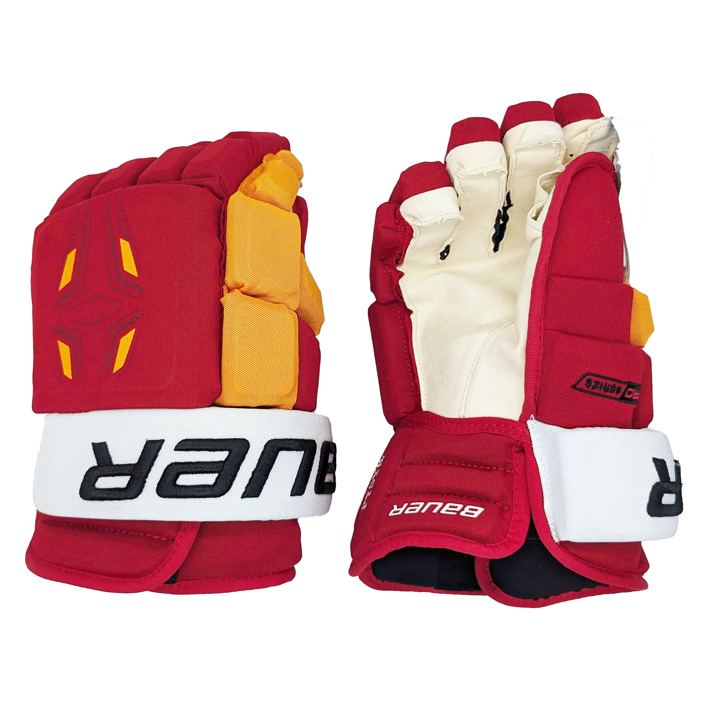 Bauer Pro Series - NHL Pro Stock Glove - Calgary Flames (Red/Yellow/White)