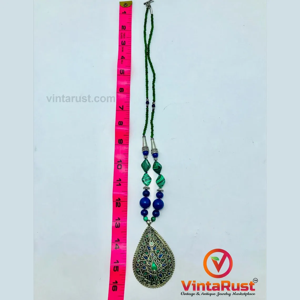 Beaded Chain Pendant Necklace