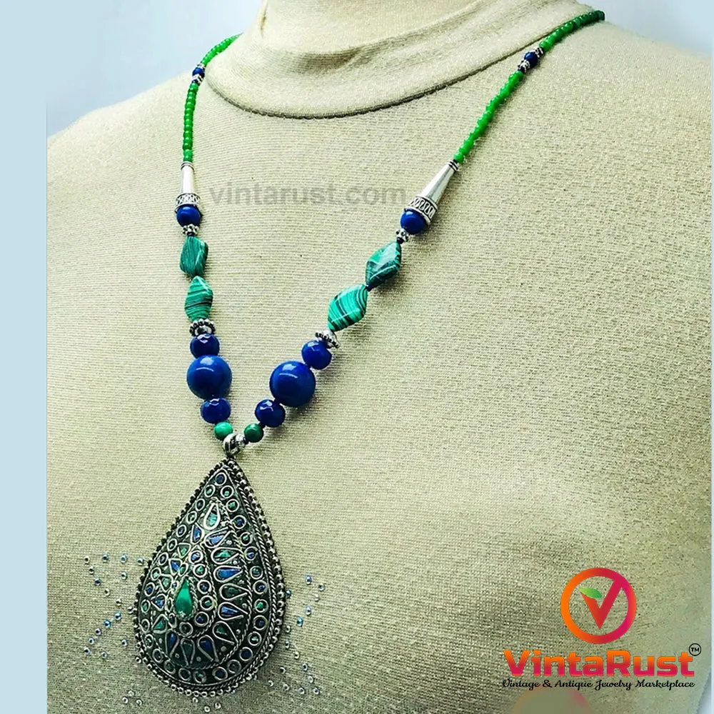 Beaded Chain Pendant Necklace