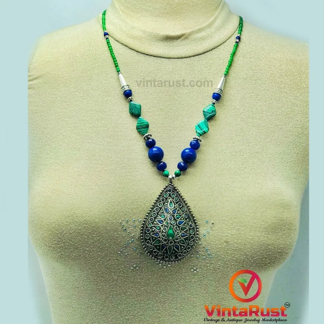 Beaded Chain Pendant Necklace